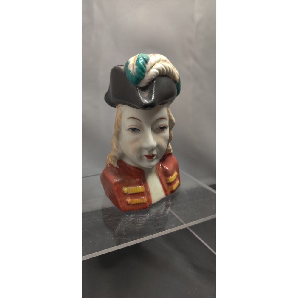 Vintage 1950s Colonial General Soldier HeadVase Planter Figurine Kitsch Regal - Picture 2 of 11